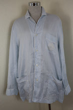 Load image into Gallery viewer, Vintage HERMES Blue Stripes Butttons Cotton SIlk Pajama Top Shirt Night GOwn Large XL 50
