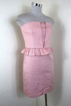 Load image into Gallery viewer, RED VALENTINO Puplum Peach Light Pink Tube Mini Cocktail Pencil SKirt Dress SMall 40 5 6 7
