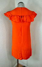 Load image into Gallery viewer, Miu Miu 2015 Vibrant Orange Ruffle Shift Mini Dress Size IT 38 US XS S 0 2 4
