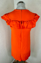 Load image into Gallery viewer, Miu Miu 2015 Vibrant Orange Ruffle Shift Mini Dress Size IT 38 US XS S 0 2 4
