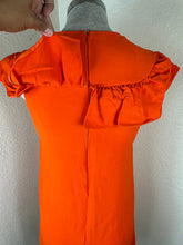 Load image into Gallery viewer, Miu Miu 2015 Vibrant Orange Ruffle Shift Mini Dress Size IT 38 US XS S 0 2 4
