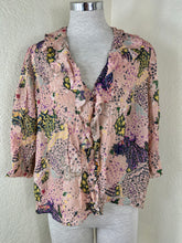 Load image into Gallery viewer, Zadig &amp; Voltaire Toni Print Lurex Silk Blouse - Size Small Pink Shimmer 4 6
