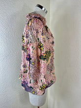 Load image into Gallery viewer, Zadig &amp; Voltaire Toni Print Lurex Silk Blouse - Size Small Pink Shimmer 4 6
