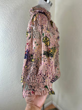Load image into Gallery viewer, Zadig &amp; Voltaire Toni Print Lurex Silk Blouse - Size Small Pink Shimmer 4 6
