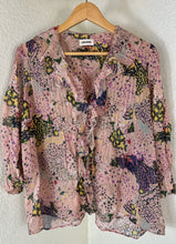 Load image into Gallery viewer, Zadig &amp; Voltaire Toni Print Lurex Silk Blouse - Size Small Pink Shimmer 4 6
