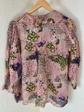 Load image into Gallery viewer, Zadig &amp; Voltaire Toni Print Lurex Silk Blouse - Size Small Pink Shimmer 4 6

