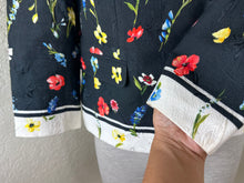 Load image into Gallery viewer, Escada Beni Floral Print Matelasse One-Button Jacket Blazer Black Size Small 38 4 6
