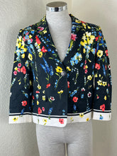 Load image into Gallery viewer, Escada Beni Floral Print Matelasse One-Button Jacket Blazer Black Size Small 38 4 6
