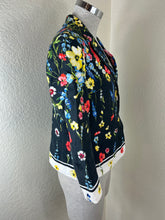 Load image into Gallery viewer, Escada Beni Floral Print Matelasse One-Button Jacket Blazer Black Size Small 38 4 6

