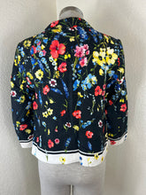 Load image into Gallery viewer, Escada Beni Floral Print Matelasse One-Button Jacket Blazer Black Size Small 38 4 6

