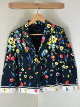 Load image into Gallery viewer, Escada Beni Floral Print Matelasse One-Button Jacket Blazer Black Size Small 38 4 6
