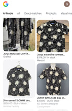 Load image into Gallery viewer, Vintage JUNYA WATANABE Man Des Garcons Black White Floral Polo Shirt Small  2 4

