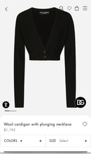 Load image into Gallery viewer, Vintage DOLCE &amp; GABBANA Black KNit Ribbed Long SLeeve Button Down Crop Sweater Cardigan 40 6 7 8
