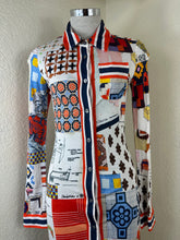 Load image into Gallery viewer, Tory Burch Laurence Patchwork Shirtdress David Hicks Runway Silk Blend XS 0 2
