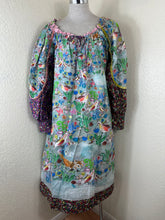 Load image into Gallery viewer, Rare TSUMORI CHISATO Japan Whimsical Woodland Fox Bird Cotton Maxi Dress Small Med 2 4
