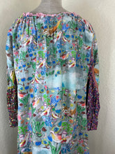 Load image into Gallery viewer, Rare TSUMORI CHISATO Japan Whimsical Woodland Fox Bird Cotton Maxi Dress Small Med 2 4
