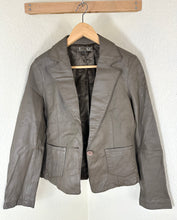 Load image into Gallery viewer, A.T Atsuro Tayama Leather Blazer Jacket Womens 38 Taupe Gray Genuine Sheepskin xs Small 0 2 4
