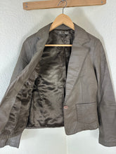 Load image into Gallery viewer, A.T Atsuro Tayama Leather Blazer Jacket Womens 38 Taupe Gray Genuine Sheepskin xs Small 0 2 4
