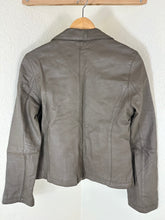 Load image into Gallery viewer, A.T Atsuro Tayama Leather Blazer Jacket Womens 38 Taupe Gray Genuine Sheepskin xs Small 0 2 4
