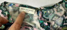 Load image into Gallery viewer, Dries Van Noten Patterned Crew Neck Top Pink Green Geometric Silk Blend Sz 40 Small Med
