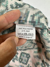 Load image into Gallery viewer, Dries Van Noten Patterned Crew Neck Top Pink Green Geometric Silk Blend Sz 40 Small Med
