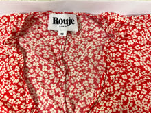 Load image into Gallery viewer, Rouje Paris Gabin Wrap Midi Dress Red Floral Ditsy Button Up Size FR 40 US Small M 6 8
