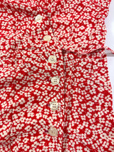 Load image into Gallery viewer, Rouje Paris Gabin Wrap Midi Dress Red Floral Ditsy Button Up Size FR 40 US Small M 6 8
