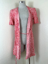 Load image into Gallery viewer, Rouje Paris Gabin Wrap Midi Dress Red Floral Ditsy Button Up Size FR 40 US Small M 6 8
