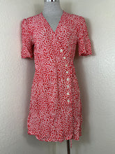 Load image into Gallery viewer, Rouje Paris Gabin Wrap Midi Dress Red Floral Ditsy Button Up Size FR 40 US Small M 6 8
