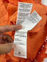 Load image into Gallery viewer, ERMANNO FIRENZE Orange Floral Macrame Lace Puff Sleeve Dress Italy Small 40 US 4
