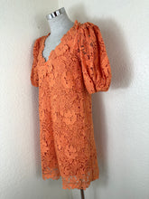 Load image into Gallery viewer, ERMANNO FIRENZE Orange Floral Macrame Lace Puff Sleeve Dress Italy Small 40 US 4
