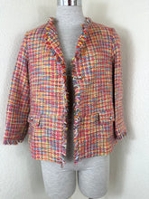 Load image into Gallery viewer, Vilagallo Multicolor Tweed Fringe Jacket Euro 38 US 6 Metallic Boucle Tropical
