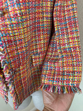 Load image into Gallery viewer, Vilagallo Multicolor Tweed Fringe Jacket Euro 38 US 6 Metallic Boucle Tropical
