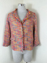 Load image into Gallery viewer, Vilagallo Multicolor Tweed Fringe Jacket Euro 38 US 6 Metallic Boucle Tropical
