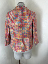 Load image into Gallery viewer, Vilagallo Multicolor Tweed Fringe Jacket Euro 38 US 6 Metallic Boucle Tropical
