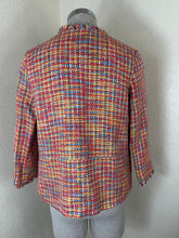 Load image into Gallery viewer, Vilagallo Multicolor Tweed Fringe Jacket Euro 38 US 6 Metallic Boucle Tropical
