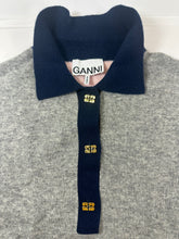 Load image into Gallery viewer, GANNI Cashmere Mix Sleeveless Polo Knit Vest Frost Gray Pink Size S XS 0 2 4 Butterfly
