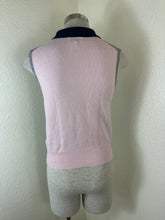 Load image into Gallery viewer, GANNI Cashmere Mix Sleeveless Polo Knit Vest Frost Gray Pink Size S XS 0 2 4 Butterfly
