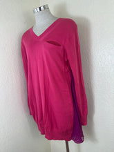 Load image into Gallery viewer, Sacai Luck 2014 SS Archival Fuchsia Pink Hybrid Silk Back Knit Top Sweater Small 2 4
