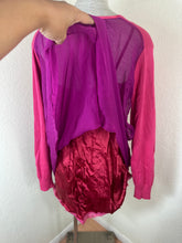 Load image into Gallery viewer, Sacai Luck 2014 SS Archival Fuchsia Pink Hybrid Silk Back Knit Top Sweater Small 2 4

