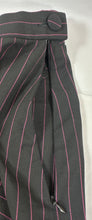 Load image into Gallery viewer, Vintage Moschino Couture Asymmetrical Pinstripe Wool Skirt Pink Black IT 42 US 8 7 S M
