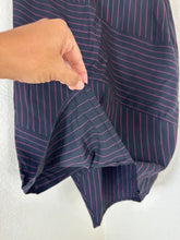 Load image into Gallery viewer, Vintage Moschino Couture Asymmetrical Pinstripe Wool Skirt Pink Black IT 42 US 8 7 S M
