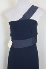 Load image into Gallery viewer, NWT EMPORIO ARMANI Black One Shoulder Cocktail LBD Mini Dress Small 38 4 5 6
