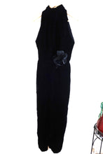 Load image into Gallery viewer, Vintage BB Collections Barbara Barbara Black Velvet Jumpsuit Evening Small 0 2 4
