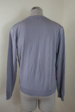 Load image into Gallery viewer, Vintage LEONARD Paris Grey Green Purple Wool Floral Sweater Button Top Blouse Small 38 4 5 6

