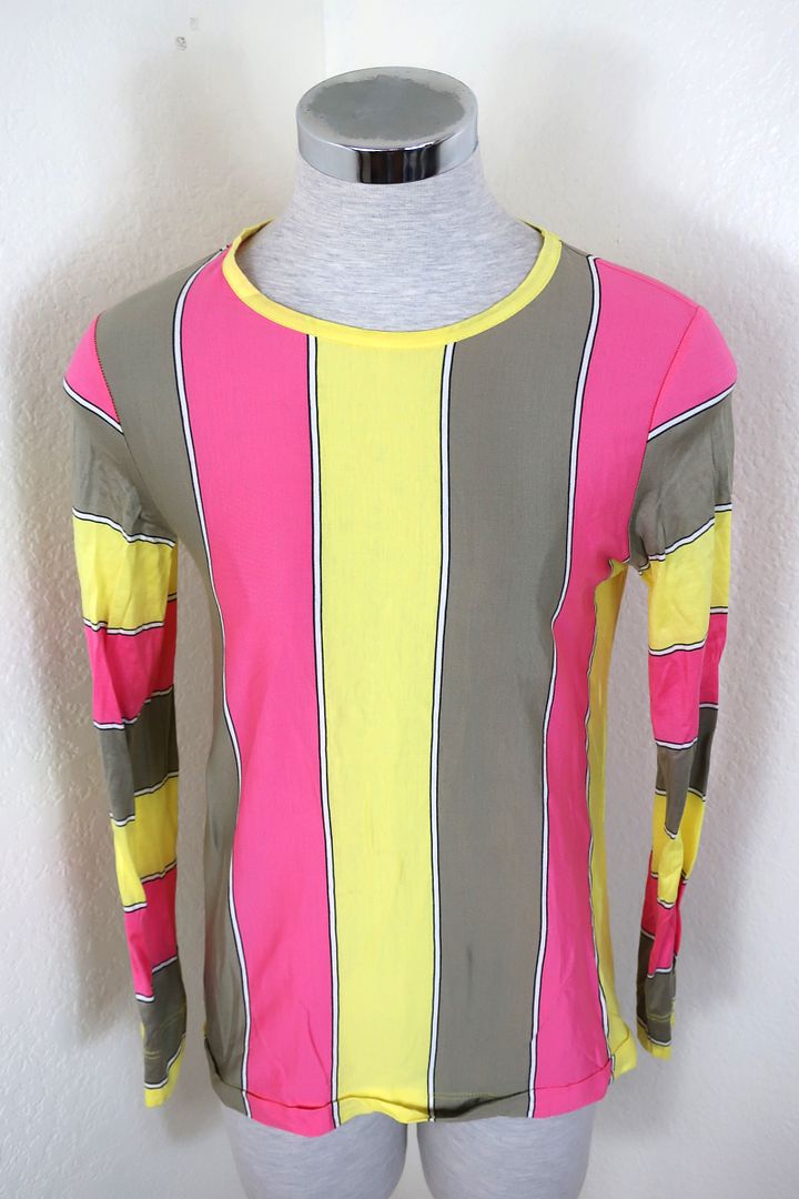 Vintage PAUL SMITH Colorful Long Sleeve Pull Over Tee Shirt Top Blouse Small 0 2 4