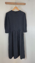 Load and play video in Gallery viewer, Archival Vintage 70s Chanel Creations Polka Dot Dress by Philippe Guibourge S Small 4 5 6
