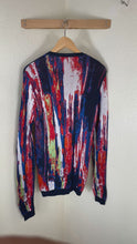 Load and play video in Gallery viewer, Versace Collection Heavy Abstract Brushstroke Knit V Neck Sweater Medium
