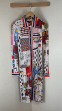 Load and play video in Gallery viewer, Tory Burch Laurence Patchwork Shirtdress David Hicks Runway Silk Blend XS 0 2
