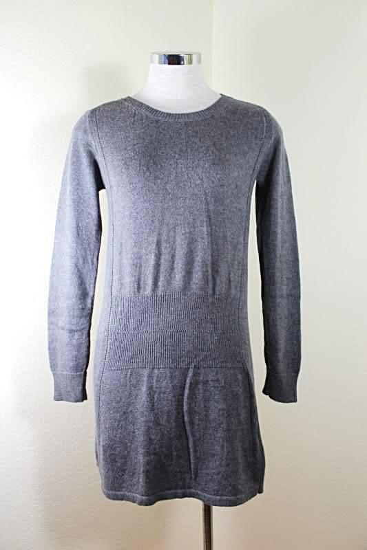 LOUIS VUITTON Cashmere Wool Blend Grey Sweater Long Sleeve Dress sz. 36 4 5 6